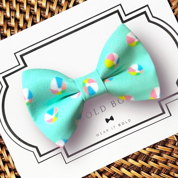 Summer Beach Ball Dog Bow Tie or Cat Bow Tie, Wedding, Dog Bowtie for Dog Collar, Dog Bows, Cat Bowtie, Cat Bow Ties, Puppy Bow Tie