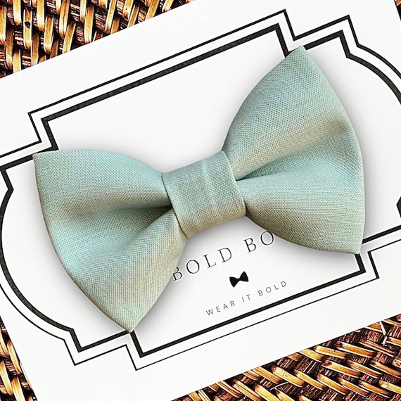 Sage Green Dog Bow Tie, Wedding Attire, Puppy Gift