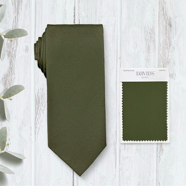 Olive Necktie for Weddings, Groomsman Gift, Groomsman Proposal, Olive Green Wedding, Olive Ties for Men, Groomsmen Gift, Neckties