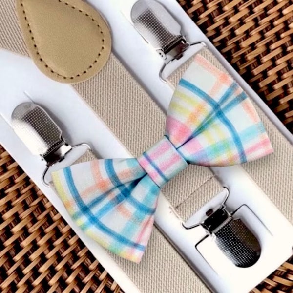 Easter Plaid Bow Tie, Pastel Bow Tie, Pastel Plaid Bow Tie, Easter Outfit, Bow Tie for Men, Boys, Girls, Baby, Toddlers, Easter Bow Ties