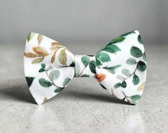 Muszka w kolorze szałwiowo-zielonym z motywem kwiatowym dla mężczyzn i chłopców – krawaty dla drużbów i osób noszących obrączki ślubne