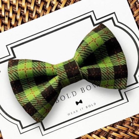 St. Patrick’s Day Dog Bow Tie, Green Plaid Bow Tie for Dogs, Cats, Pets, Green Irish Dog Bow Tie, Dog Bow Tie, Dog Accessories, Dog Gift