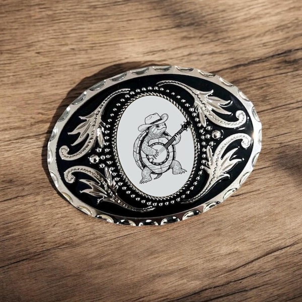 Cowboy Turtle Zinc Alloy Belt Buckle, Western Fashion Accessory