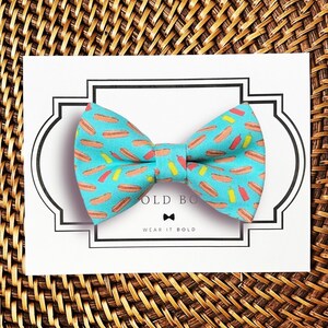 Hot Dog Bow Tie for Pets Summer Collar Accessory, Pet Bowtie for Dog Lover Gift