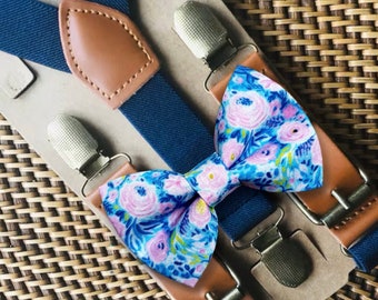 Kentucky Derby Bow Tie, Blue Pink Kentucky Derby Party Bow Ties for Men, Floral Bow Tie for Men Custom Bow Tie, Horse Racing Bowtie