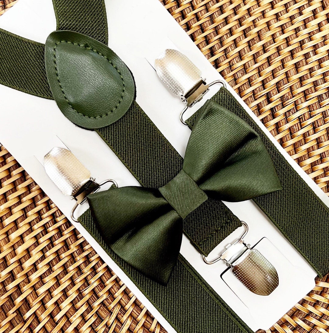 lime green bow tie and suspenders