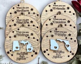 Familie Weihnachten Ornament, Familie Ornament Geschenk Bruder, Schwester, Cousins, Freunde, Geschwister, Umzug Geschenk, neues Zuhause Geschenk Zustand Ornament