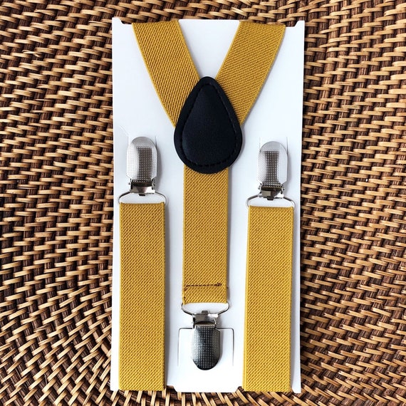 Mustard Suspenders, Mustard Yellow Suspenders, Boys Suspenders, Y Back Suspenders, Page Boy Suspenders, Yellow Suspenders, Baby- Adult Size
