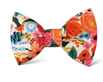 Floral Bow Tie for Men, Toddlers, Babies, Groomsmen: Rifle Paper Co Fabric - Pre-Tied, Adjustable