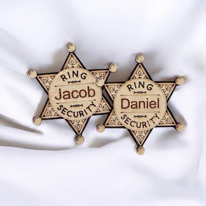 Personalized Ring Bearer Badge for Ring Security Badge, Ring Bearer Security Badge Wedding Signs, Ring Bearer Gift for Ring Bearer Box