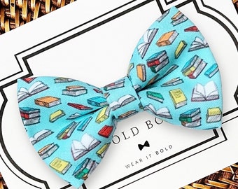 Book Lover Gift Cat Bow Tie or Dog Bow Tie for Dog Mom Gift, Pet Parent, Cat Lover Gift, Unique Gift for Dog Lover Gift for Friend, Dog Gift