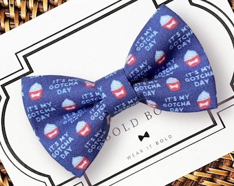 Gotcha Day Dog Bow Tie, Adoption Day Pet Bowtie