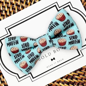 Stud Muffin Dog Bow Tie, Bow Tie for Dogs, Cats, Pets, Bowtie, Bow Ties, Dog Bow Tie, Dog Accessories, Dog Birthday Gift, Dog Lover Gift
