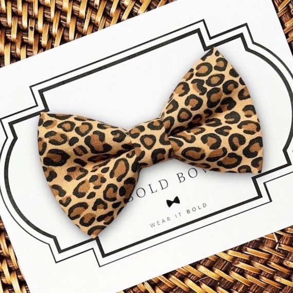 Leopard Print Girl Dog Bow Tie or Cat Bow Tie, Puppy Bowtie, Bow Ties, Cheetah Print Dog Gift, Cat Gift, Dog Lover Gift