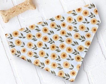 Pañuelo para perro con diseño de girasol, hecho a mano para amantes de los perros, regalo para mamás perrunas, accesorios para perros, pañuelos florales para perros, regalo para mascotas, regalo para perros, hecho a mano.