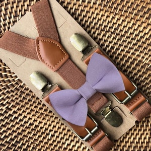 Dusty Lilac Bow Tie for Wedding Bow Tie, Purple Bowtie for Lavender Wedding, Light Purple Groomsmen Bow Tie and Suspenders, Bow Ties for Men