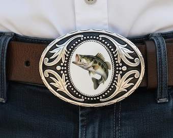 Klamra do paska z motywem ryby – klamry do wędkarstwa basowego dla mężczyzn