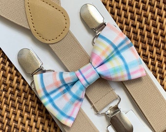 Easter Plaid Bow Tie, Pastel Bow Tie, Pastel Plaid Bow Tie, Easter Outfit, Bow Tie for Men, Boys, Girls, Baby, Toddlers, Easter Bow Ties