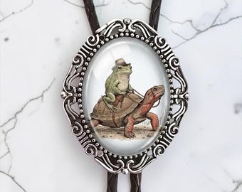 Bolo Tie with Frog Western Cowboy Necktie, Funny Bolo Ties for Groomsmen Gift