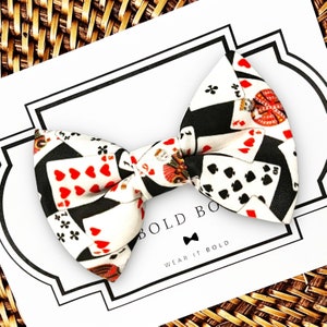Papillon per cani con carte da gioco, papillon da poker per cani, papillon per gatti con serata al casinò, papillon per cani, cravatte a farfalla, accessori per cani, regalo di compleanno per cani