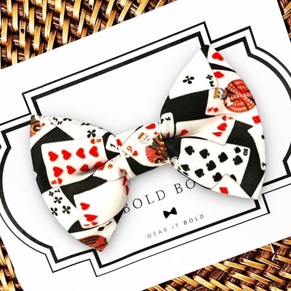 Playing Cards Dog Bow Tie, Poker Bow Tie for Dogs, Casino Night Cat Bow Tie, Dog Bowtie, Bow Ties, Dog Accessories, Dog Birthday Gift