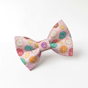 Pet Bow Tie: Pink Donut Design for Dogs and Cats (Small to Extra Large)