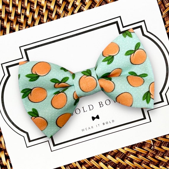 Summer Dog Bow Tie, Cat Bow Tie, Peaches Bow Tie for Dogs, Cat Bow Ties, Dog Bowtie Dog Accessories, Dog Birthday Gift, Dog Lover Gift