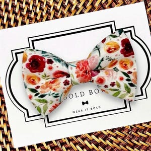 Wildflower Dog Bow Tie or Cat Bow Tie, Dog Wedding, Floral Dog Bowties, Dog Bowtie Wedding Collar, Dog Ring Bearer, Dog Tuxedo