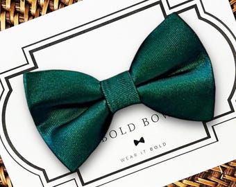 Emerald Green Dog Bow Tie, Puppy Wedding Collar Accessory