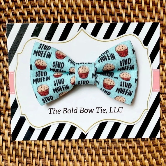 Stud Muffin Dog Bow Tie or Cat Bow Tie for Collar, Bow Tie for Dogs, Dog Bowtie, Bow Ties, Dog Accessories, Dog Birthday Gift,Dog Lover Gift