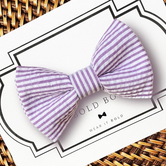 Easter Dog Bow Tie, Purple Seersucker Bow Tie for Dogs, Cats, Pets, Bowtie, Nerd Bow Ties, Dog Lover Gift, Dog Accessories, Dog Gift