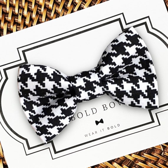 Black & White Houndstooth Dog Bow Tie, Bowtie for Dogs, Cats, Pets, Dog Wedding Bow Tie, Cat Bow Tie, Accessories, Dog Gift, Dog Lover Gift