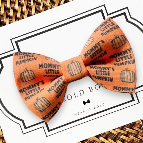 Orange Halloween Mommy's Pumpkin Dog Bow Tie & Cat Bowtie for Dog Collar, Puppy Collar, Cat Collar, Dog Bowtie, Dog Bow Ties, Dog Lover Gift