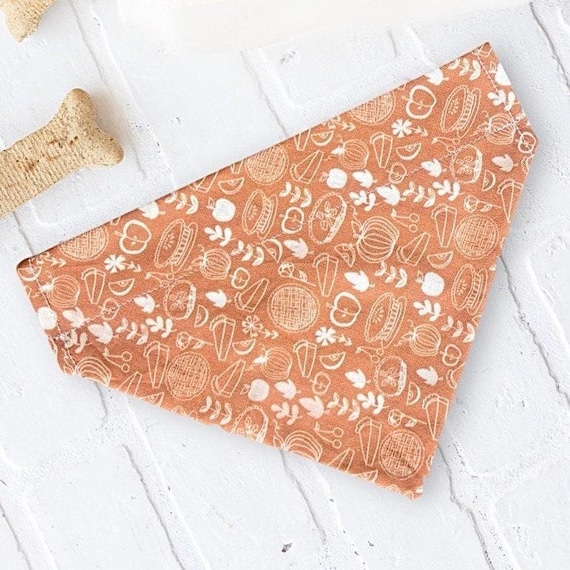 Orange Dog Bandana or Cat Bandana for Cute Thanksgiving Dog Bandana or Cat Pet Bandanas for Dog Accessories Fall Dog Bandana Dog Gift