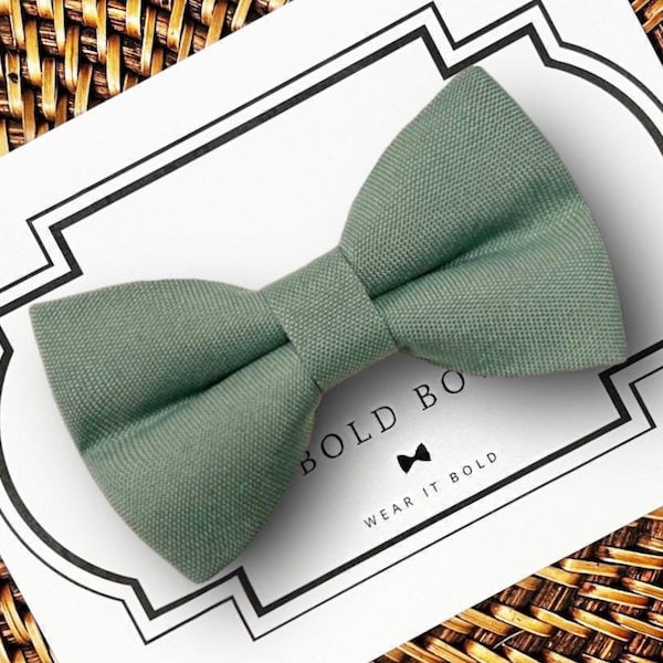 Sage Green Dog Bow Tie, Wedding Ring Bearer Outfit
