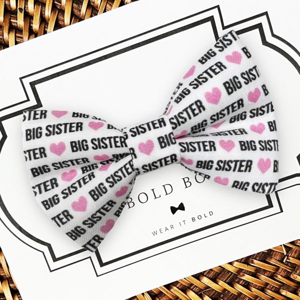 Big Sister Dog Bow Tie, Dog Bowtie, Cat Bow Tie, New Baby Birth Announcement, Dog Gifts, Dog Clothes, New Parent Gifts for Dog Lovers