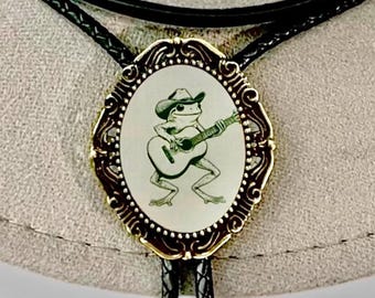 Bolo Tie with Frog Western Wedding Mens Jewelry, Cowboy Jewelry for Men Gifts for Men Gift for Him Western Gifts