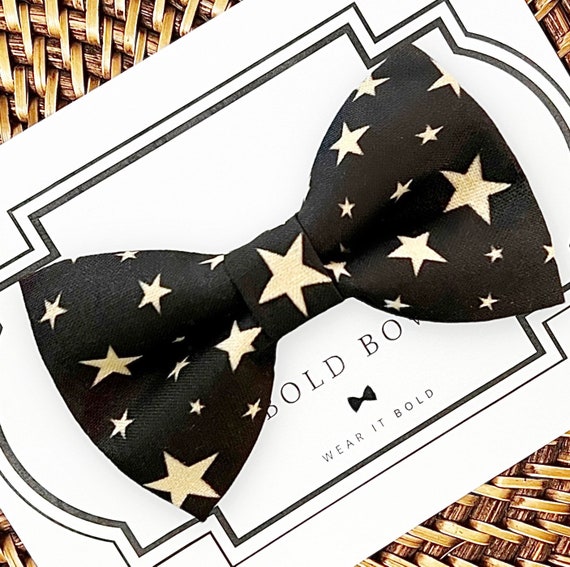 Gold Star Dog Bow Tie New Years Eve Dog Bow Tie New Year 