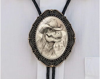 Cravate bolo dinosaure enfant : cravate western en cuir véritable pour garçons, tout-petits ou porteurs d'anneau