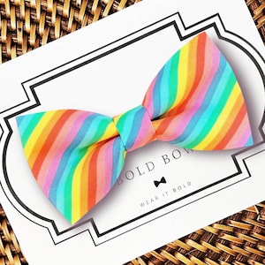 Rainbow Dog Bow Tie or Cat Bowtie | LGBTQ Gay Pride Pet Collar Accessory