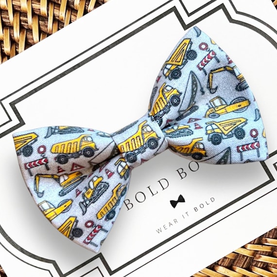 Construction Birthday Dog Bow Tie for Dog Collar, Bow Tie for Dogs, Cat Bow Tie, Bowtie, Bow Ties, Dog Bow Tie, Dog Gift, Dog Lover Gift