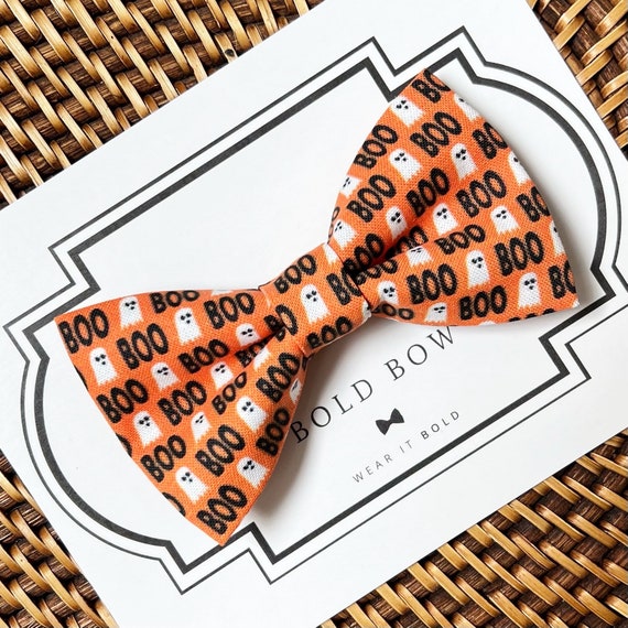 Halloween Ghost Dog Bow Tie for Fall Dog Collar, Bow Tie for Puppy Collar, Collar Bow Tie, Dog bowtie, Cat Bow Tie, Dog Party,Dog Lover Gift