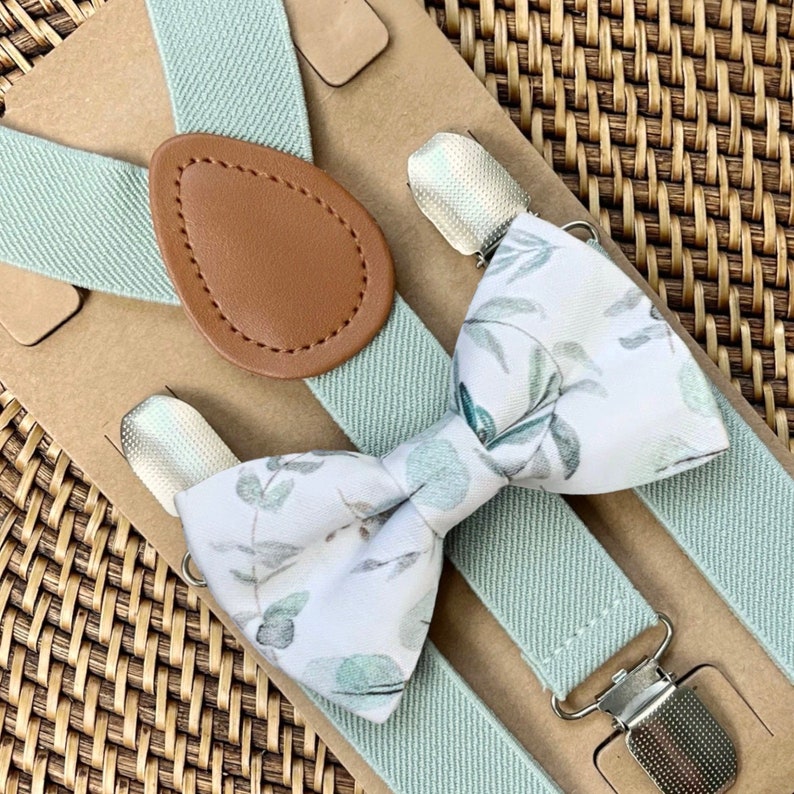 Eucalyptus Bow Tie & Suspenders Sage Green Tie Dusty Sage Etsy