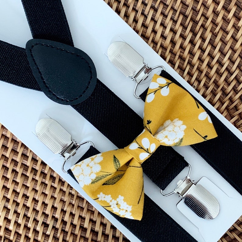 floral bow tie black