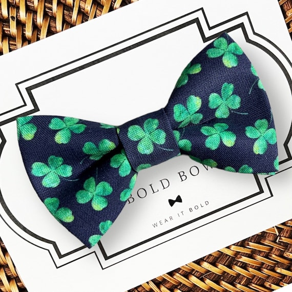 St Patricks Dog Bow Tie or Cat Bow Tie for Dog Collar or Cat Collar, Dog Bowtie, Green Navy Dog Accessories, Dog Bows, St Patricks Day,Irish