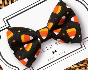 Candy Corn Halloween Dog Bow Tie or Cat Bow Tie, Bow Tie for Dog Collar, Fall Dog Bow Tie, Dog Accessories, Dog Gift, Dog Lover Gift, Bowtie