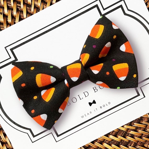 Candy Corn Halloween Dog Bow Tie or Cat Bow Tie, Bow Tie for Dog Collar, Fall Dog Bow Tie, Dog Accessories, Dog Gift, Dog Lover Gift, Bowtie