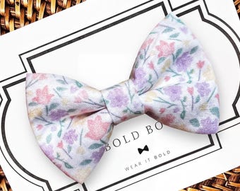 Floral Dog Bow Tie - Lightweight, Adjustable Fit