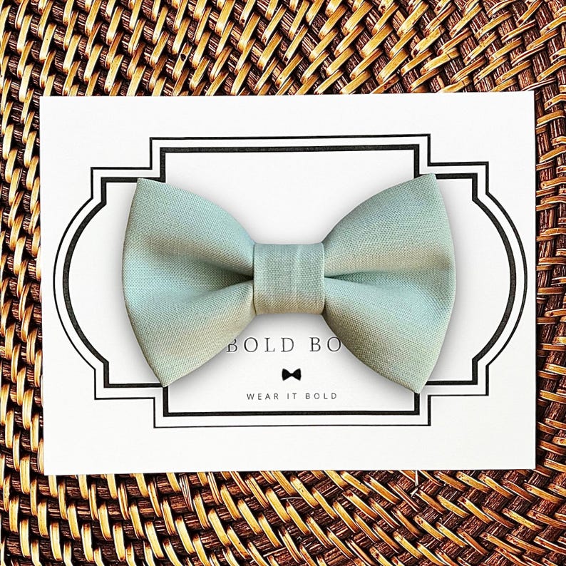 Sage Green Dog Bow Tie, Wedding Attire, Puppy Gift image 2