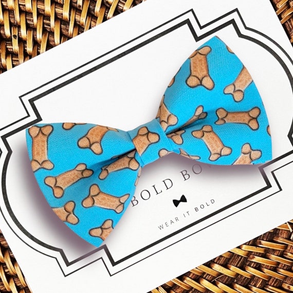 Blue Dog Bone Bow Tie, Bow Tie for Dogs, Cats, Pets, Bowtie, Bow Ties, Boy Dog Bow Tie, Dog Accessories, Dog Gift, Dog Lover